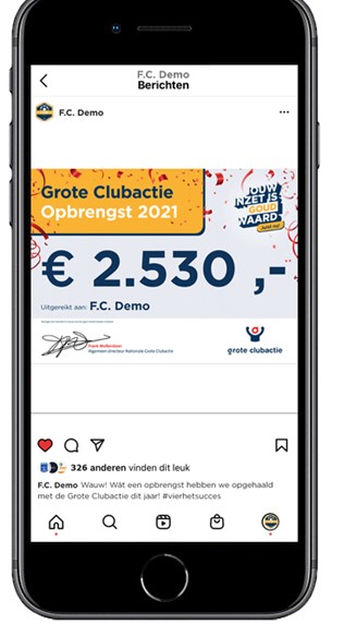 Opbrengst Grote Club Actie 2021