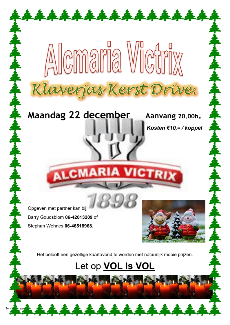 ♣️♦️♠️💟 Kerstdrive 22-dec-2025